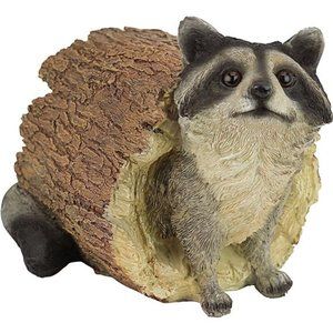 Bandit The Raccoon Indoor/Outdoor Garden Animal Statue, 7 Inches Wide, 10 Inches